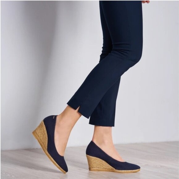Viscata Barcelona Marquesa Rose Canvas U Cut Espadrille Wedges 8 EU 39 Navy Blue - Picture 14 of 15
